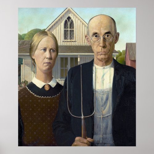 Grant Woods American Gothic Poster