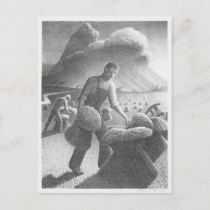Grant Wood's Approaching Storm (1940) famous print Postcard