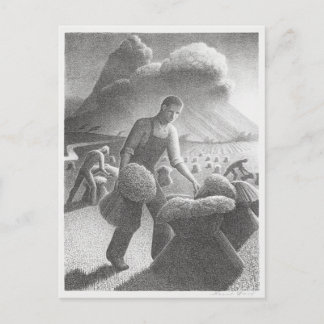 Grant Wood's Approaching Storm (1940) famous print Postcard