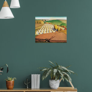 Grant Wood's Fall Plowing Poster