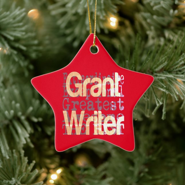 Grant Writer Extraordinaire Ceramic Ornament (Tree)