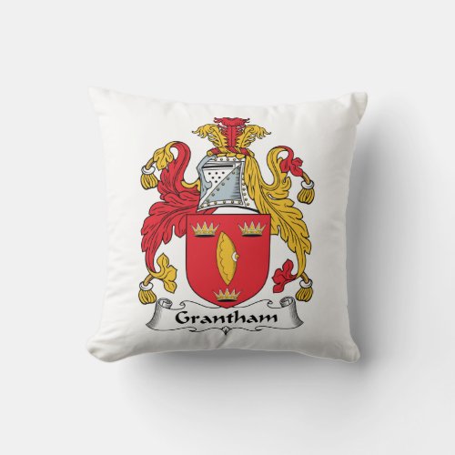 Grantham Family Crest Throw Pillow