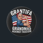 Grantifa Grandma Against Facism No King USA  Button<br><div class="desc">No King In America,  American Democracy,  Not A Monarchy,  anti-trump ,  We The People,  Democratic Values,  Anti Monarchy Slogan,  Patriotic Protest,  USA Governance,  Power To The People,  American Republic,  No Crown Here,  Democratic Principles,  Civic Duty Shirt,  Political Statement, </div>