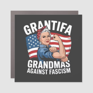 Grantifa Grandma Against Facism No King USA  Car Magnet