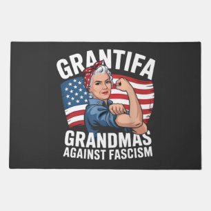 Grantifa Grandma Against Facism No King USA  Doormat
