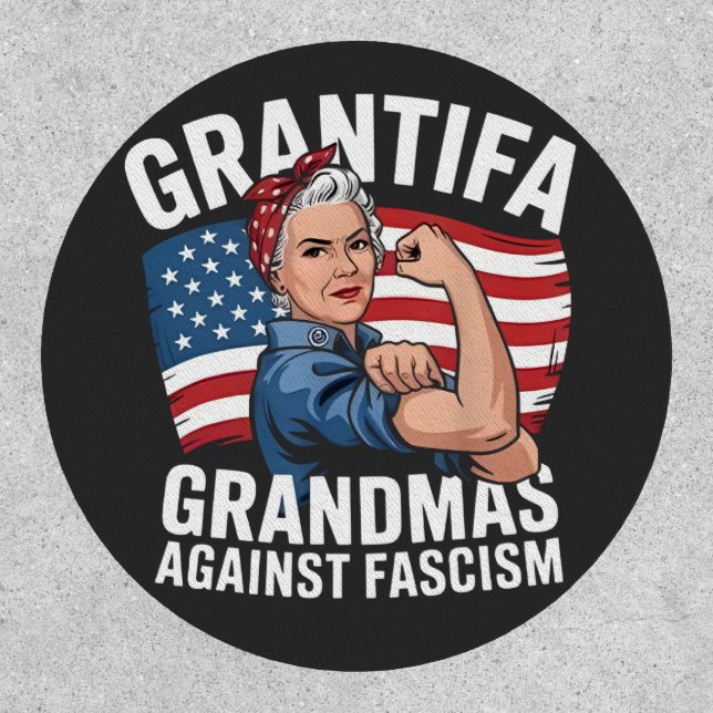 Grantifa Grandma Against Facism No King USA  Patch (Front)