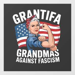 Grantifa Grandma Against Facism No King USA Window Cling