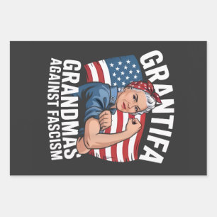 Grantifa Grandma Against Facism No King USA Wrapping Paper Sheets