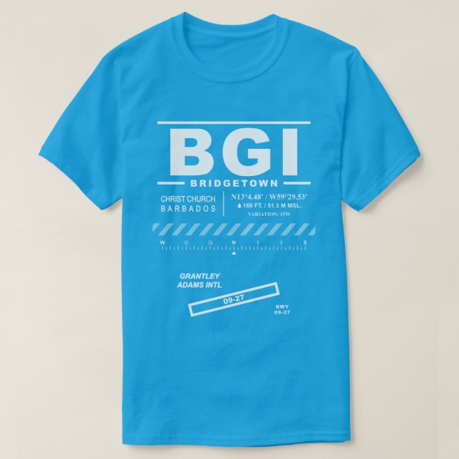Grantley Adams International Airport BGI T-Shirt (Design Front)