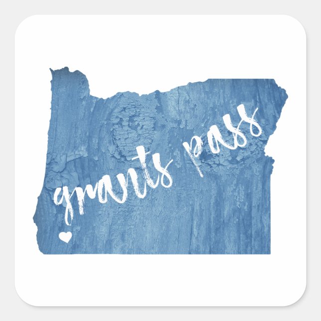 Grants Pass Oregon Wood Grain Square Sticker (Front)