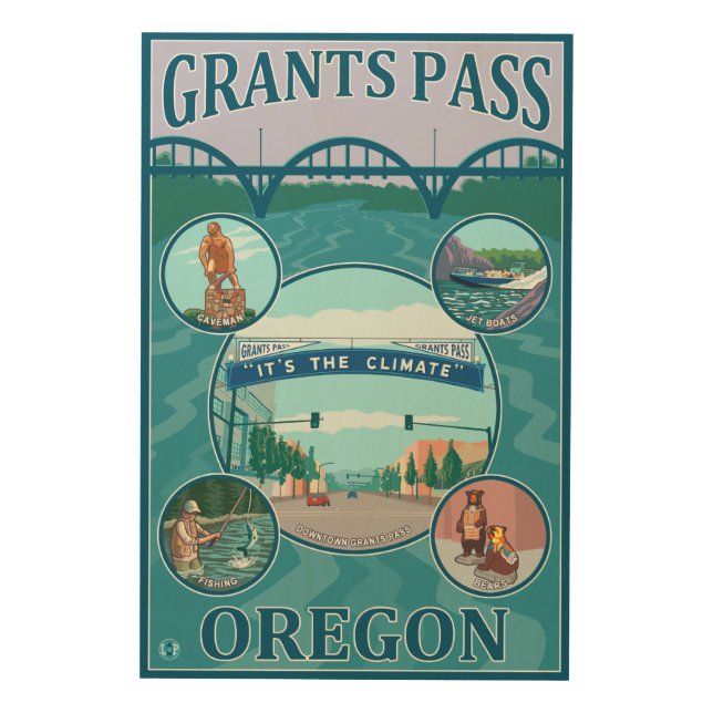 Grants Pass, OregonScenic Travel Poster (Front)