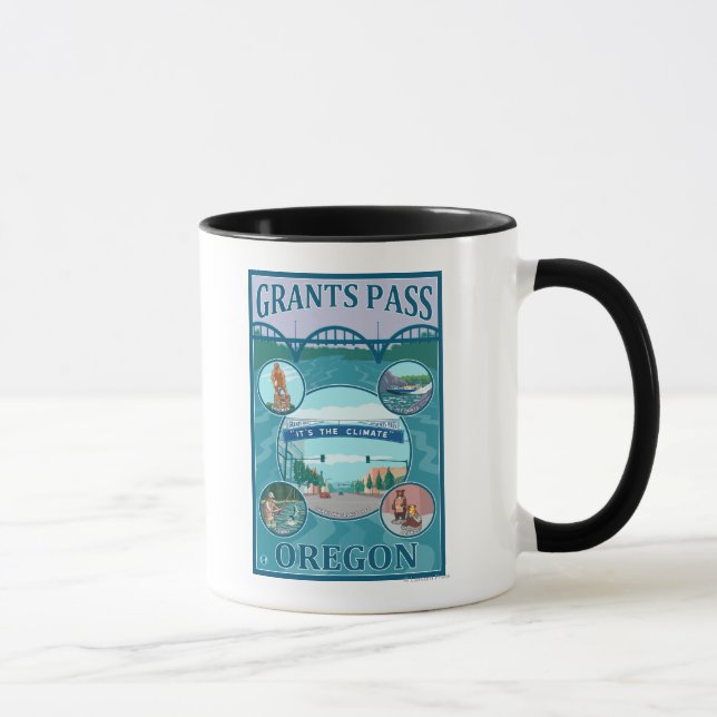 Grants Pass, OregonScenic Travel Poster Mug (Right)