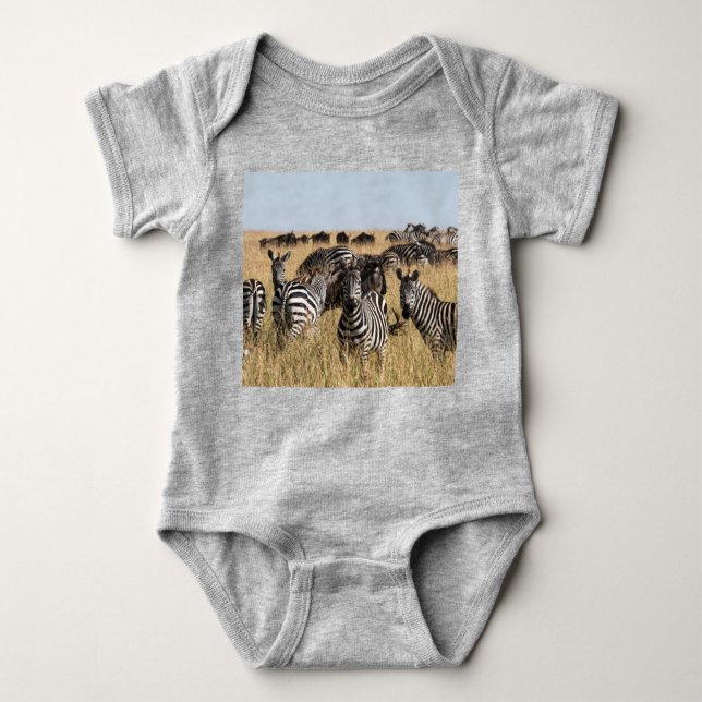 Grant's Zebra Baby Bodysuit (Front)