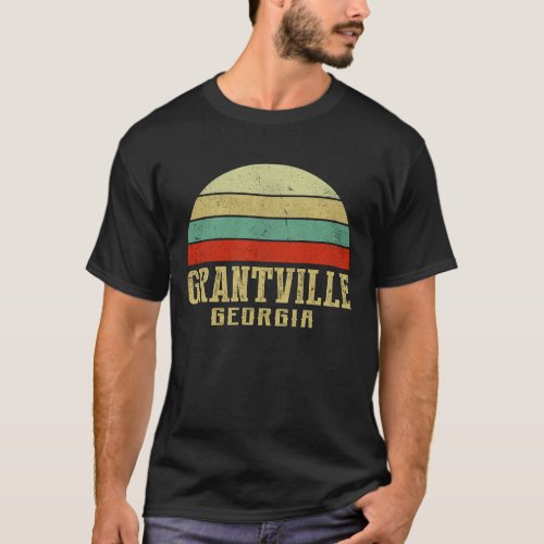 GRANTVILLE GEORGIA Vintage Retro Sunset T_Shirt