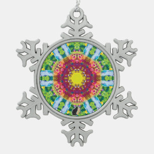 Granular Kaleidoscope Snowflake Ornament