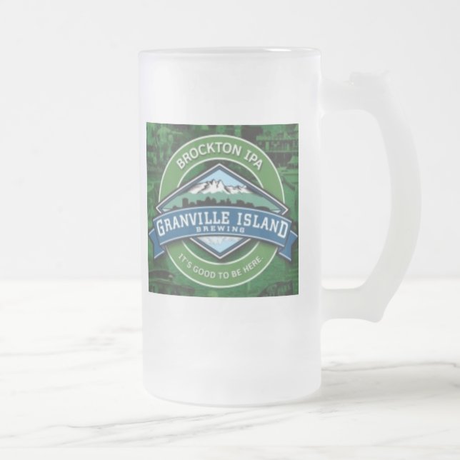 Granville Island Frosted Glass Beer Mug (Right)