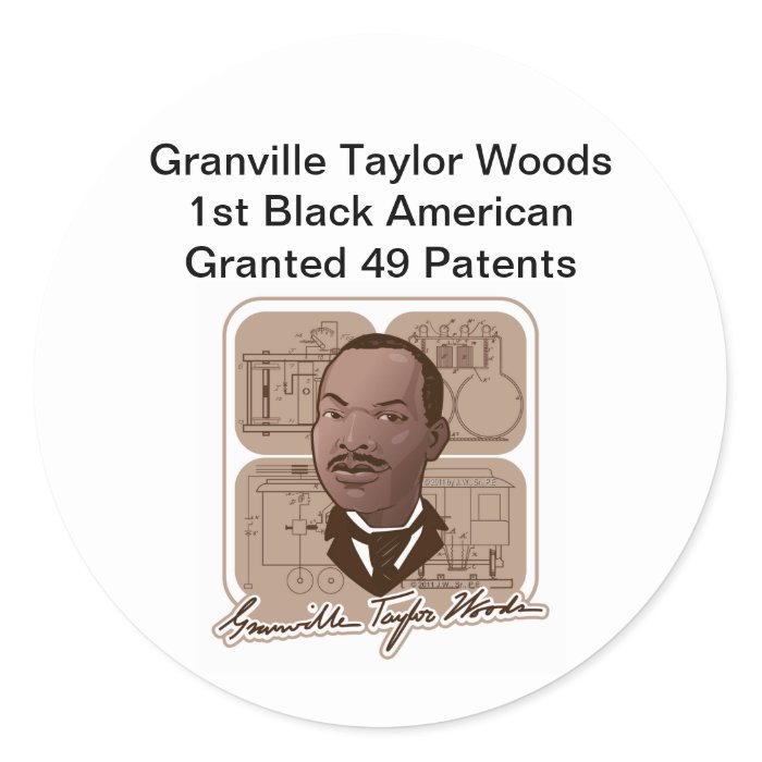 Granville T Woods Products w/ Text & Photo #600 Round Stickers