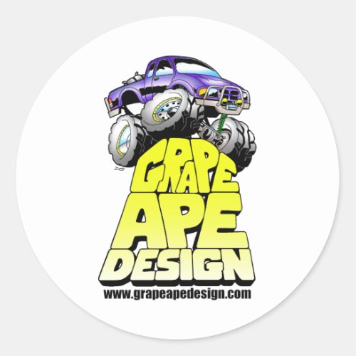 Grape Ape Design Classic Round Sticker