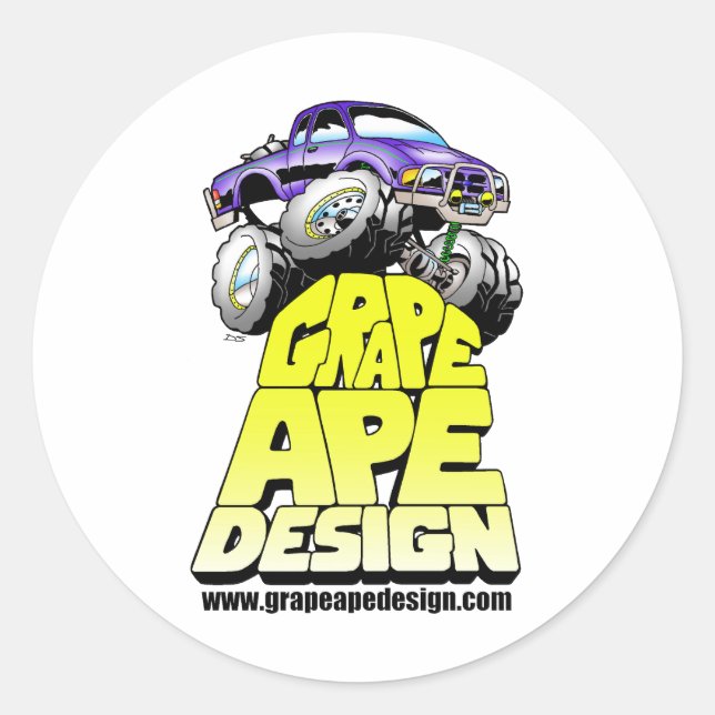 Grape Ape Design Classic Round Sticker (Front)