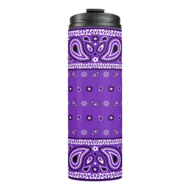 Grape Bandana Paisley Country Hip Hop Cowboy Farm Thermal Tumbler (Front)
