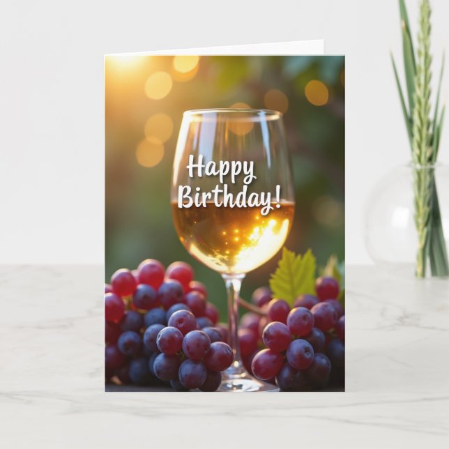 Grape Birthday Scene Card (Front)