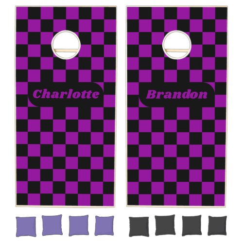 Grape & Black Checker with Names