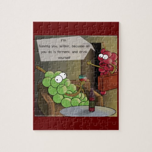 Grape Break_Up Funny Food Wine  Marriage Comic Jigsaw Puzzle