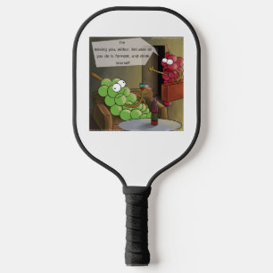 Grape Break-Up Funny Food, Wine & Marriage Comic Pickleball Paddle