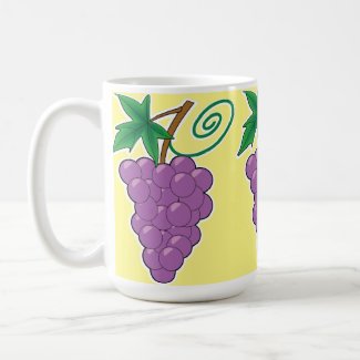 Grape Bunch on Pale Yellow Coffee Mug