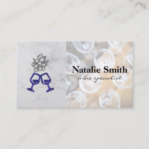 Grape Bunch Red Wine Glass Tasting Business Card