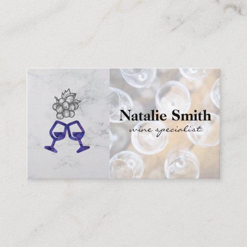 Grape Bunch  Red Wine Glass  Tasting Business Card
