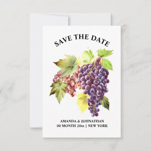 Grape bunch red winery vineyard wedding save the date