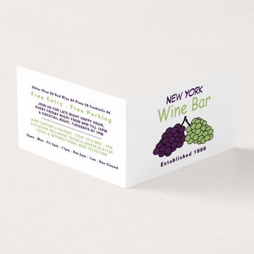 Grape Bunch Wine BarWinery Detailed Business Card