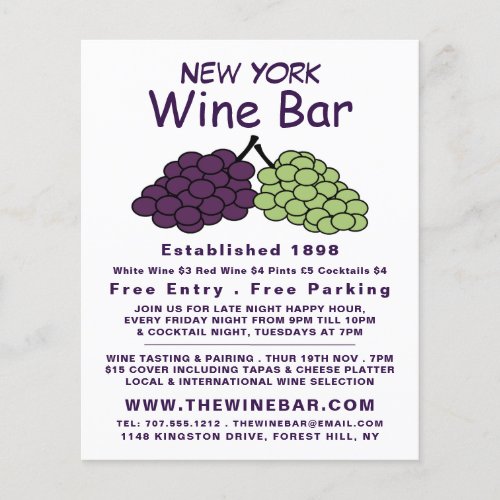 Grape Bunch Wine BarWinery Flyer