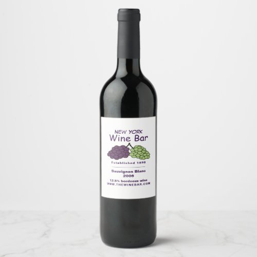 Grape Bunch Wine BarWinery Wine Label