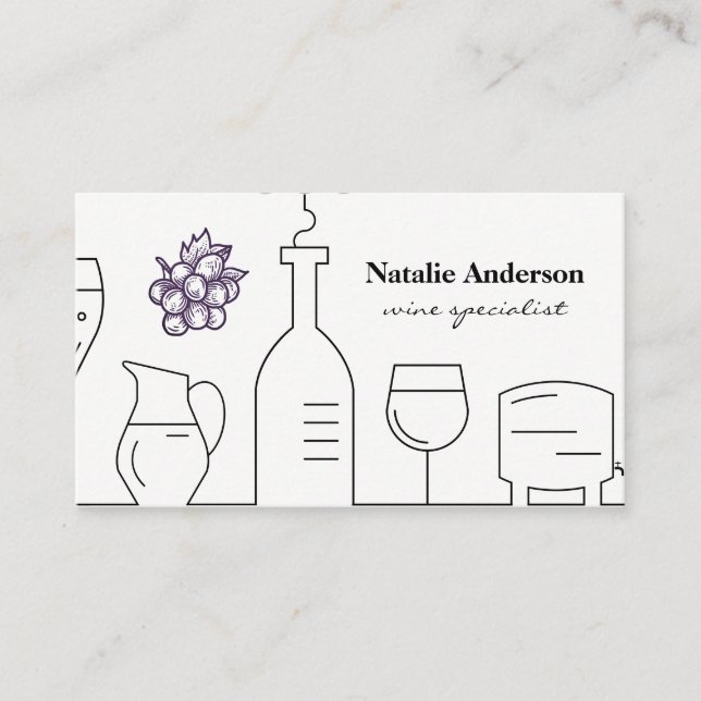 Grape Bunch | Wine Vessels Business Card (Front)