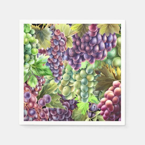 Grape bunches red green vineyard collage decoupage napkins