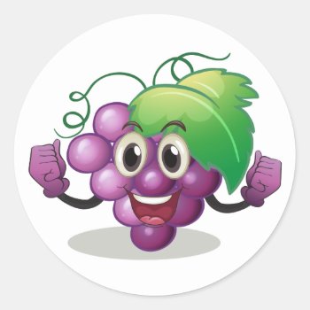 Grape Classic Round Sticker by GraphicsRF at Zazzle