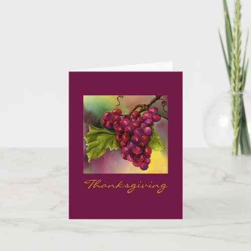 Grape Cluster Thanksgiving Wish Holiday Card