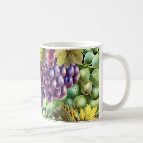 Grape collage red green bunches winery vineyard coffee mug