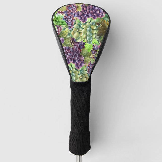 Grape collage wine lovers vineyard winery golf head cover (Front)