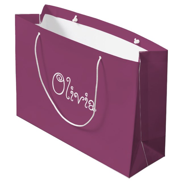 Grape Color Baby Shower Gift Bag (Back Angled)