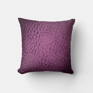 Grape Color Faux Leather Design Throw Pillow