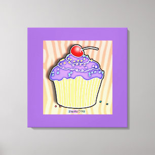 Grape Cupcake Gallery Wrapped Canvas Print