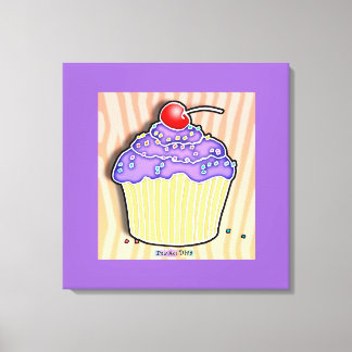 Grape Cupcake Gallery Wrapped Canvas Print