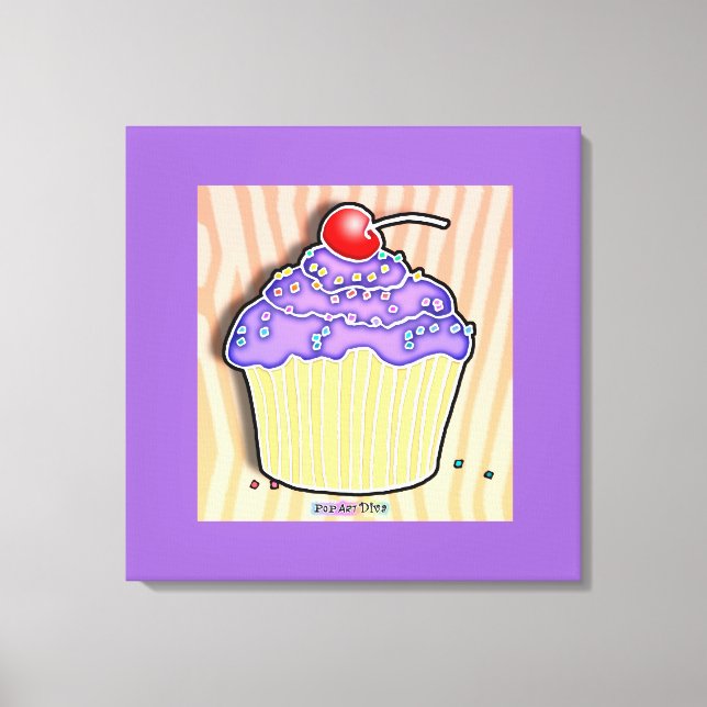 Grape Cupcake Gallery Wrapped Canvas Print (Front)