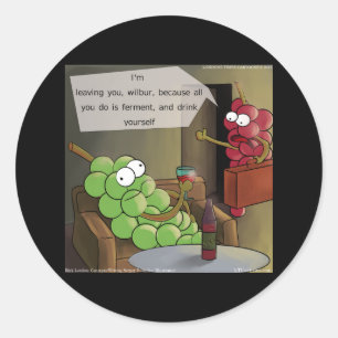 Grape Divorces Funny Classic Round Sticker