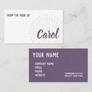 Grape Dusky Purple Crochet Chart Business Card