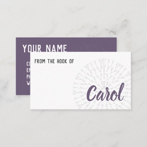 Grape Dusky Purple Crochet Chart Business Card