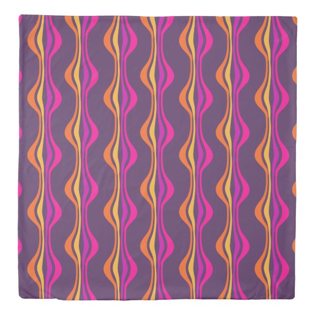 Grape Expectations Groovy Purple Disco Patterned Duvet Cover (Front)